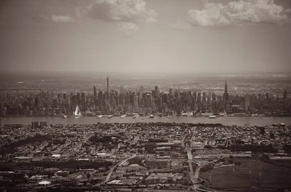 Nova Iorque Vista Aérea Midtown Com Rio Hudson Nova Jersey — Fotografia de Stock