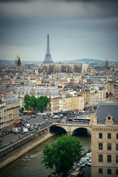Paris Frankrike Maj Takutsikt Med Gata Och Eiffeltornet Den Maj — Stockfoto
