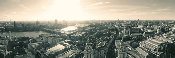 伦敦城市屋顶全景全景黑白相间 城市建筑层出不穷 — 图库照片