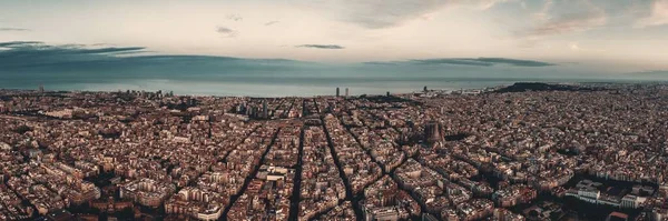 Luchtfoto Van Barcelona Met Gebouwen Spanje — Stockfoto