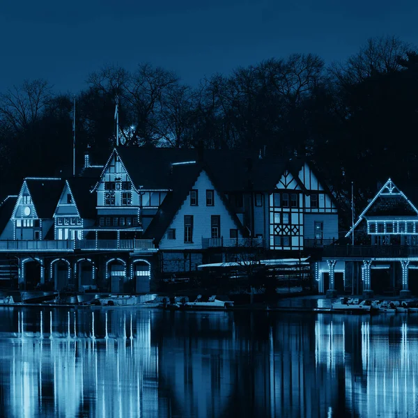 Boathouse Row Филадельфии Знаменитая Историческая Достопримечательность — стоковое фото