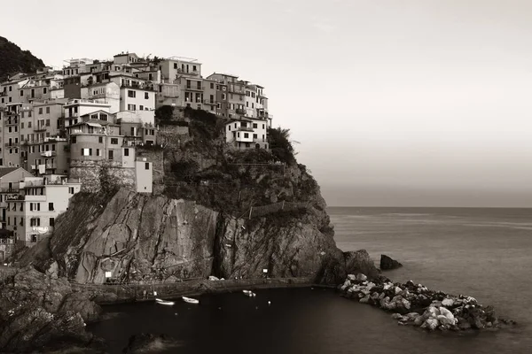 Manarola Overlook Mediterranean Sea Buildings Cliff Cinque Terre Italy — Stock Photo, Image