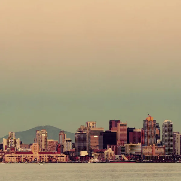 Skyline Della Città San Diego Baia Tramonto — Foto Stock