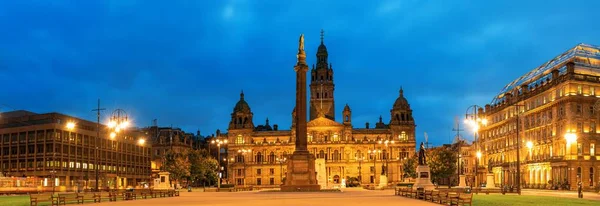 City Council Building Nachtansicht George Glasgow Schottland Großbritannien — Stockfoto