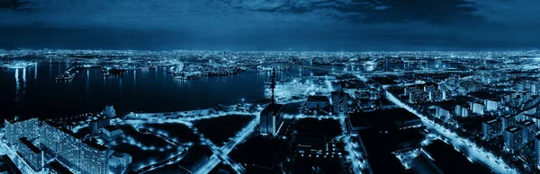 Osaka Miejski Port Morski Miasta Dachu Nocy Widok Japonia — Zdjęcie stockowe