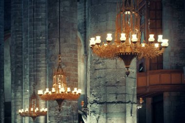 Santa Maria del Mar Bazilikası İspanya Barselona 'da yakın plan