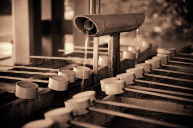 Tokyo, Tapınak 'ta el yıkama havuzu.