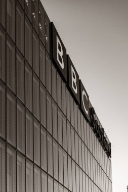 GLASGOW, İngiltere - 26 Şubat 2020: BBC İskoçya şehir merkezindeki liman binası.