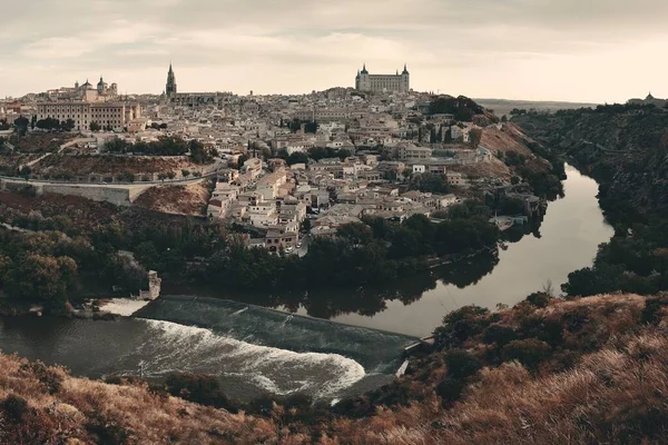 Panorama Miasta Toledo Zabytkowymi Budynkami Hiszpanii — Zdjęcie stockowe