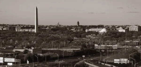 Washingtonský Památník Jako Národní Památka Pohledu Střechy Washingtonu — Stock fotografie