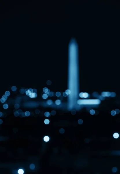 Μνημείο Της Ουάσιγκτον Bokeh Εθνικό Ορόσημο Νύχτα Στην Ουάσιγκτον — Φωτογραφία Αρχείου