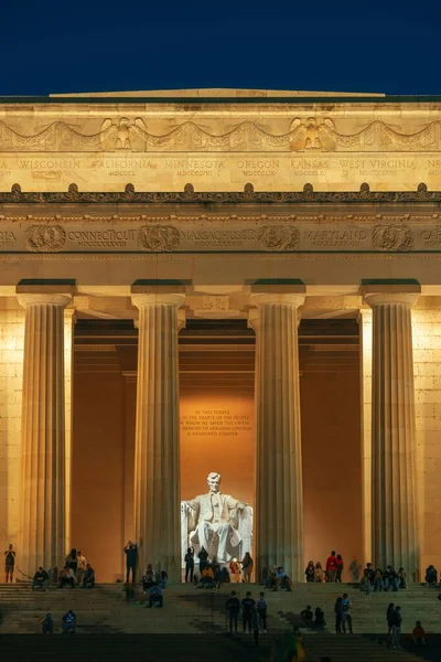 Lincoln Memorial Monumento Nazionale Notte Washington — Foto Stock