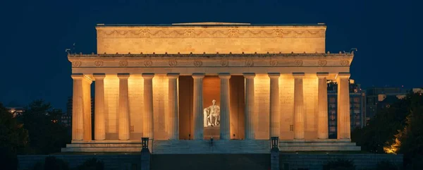 Lincoln Memorial Nationella Monument Natten Washington — Stockfoto