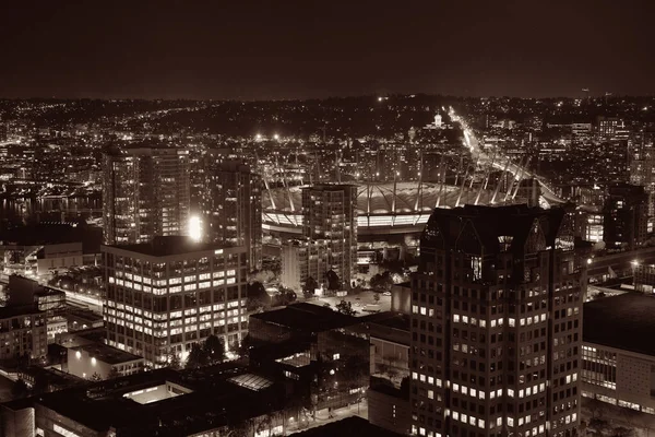 Widok Dach Vancouver Architekturą Miejską Zmierzchu — Zdjęcie stockowe