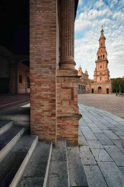 Plaza Espana Eller Spanien Square Närbild Sevilla Spanien — Stockfoto
