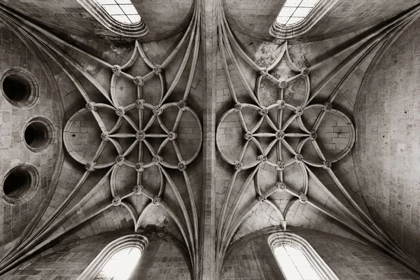 Antico Soffitto Architettonico Della Cattedrale Segovia Vista Interna Spagna — Foto Stock