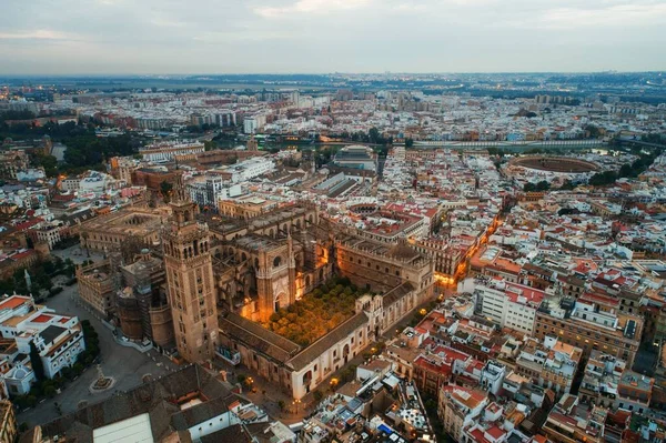 Katedralen Saint Mary See Eller Sevilla Katedralen Flygbild Som Den — Stockfoto