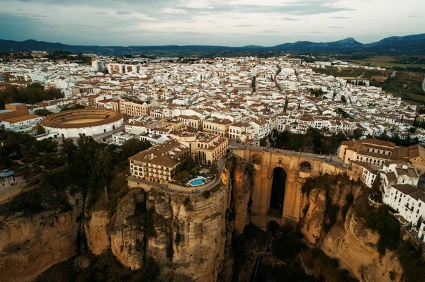 Puente Nuevo Ronda Spanya Daki Yeni Köprü Hava Manzarası — Stok fotoğraf