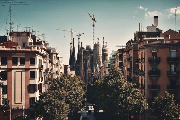 Sagrada Familia Street Famous Landmark Unesco Site — стокове фото