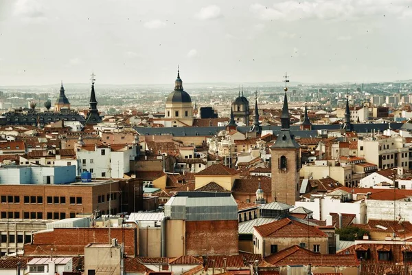 Madrid Střešní Pohled Panorama Města Španělsku — Stock fotografie