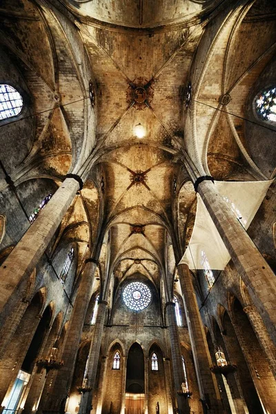 Basiliek Van Santa Maria Del Mar Barcelona Spanje — Stockfoto