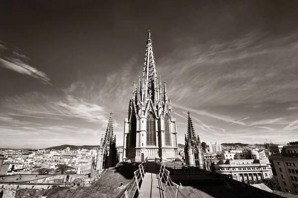Barcelone Vue Sur Toit Avec Architecture Ville Espagne — Photo