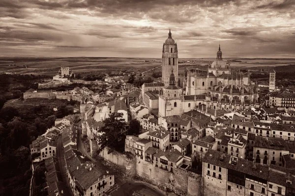 Segovia Cathedral Αεροφωτογραφία Στην Ισπανία — Φωτογραφία Αρχείου