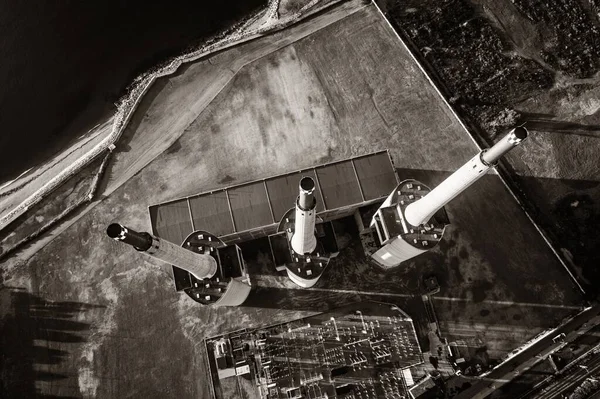 Besos Thermic Power Plant Straight View Barcelona Spain — Stock Photo, Image