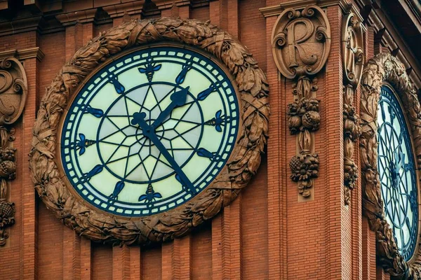 Vintage Klocka Närbild Manchester Street England Storbritannien — Stockfoto