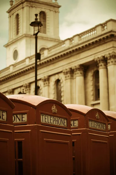 Telefonino Rosso Strada Con Architettura Storica Londra — Foto Stock