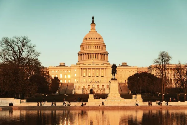 Capitole Des États Unis Washington Coucher Soleil — Photo