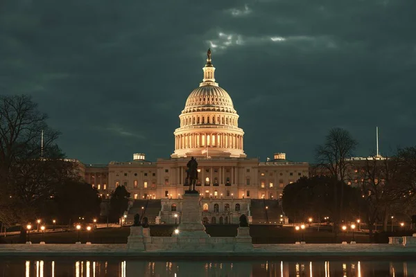 Capitol Hill Washington Natten — Stockfoto