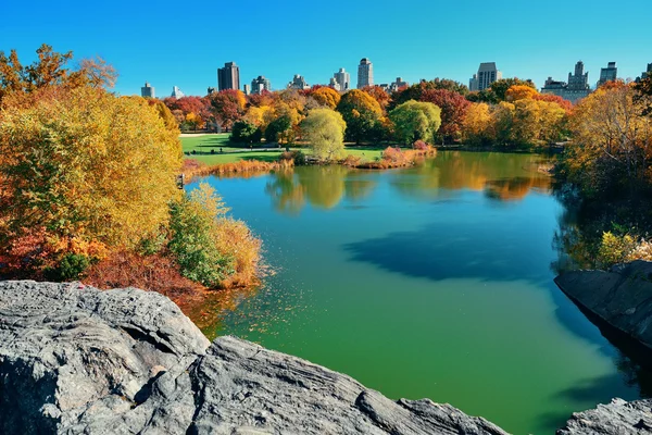 Central park jesienią — Zdjęcie stockowe