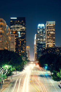 Los Angeles at night clipart