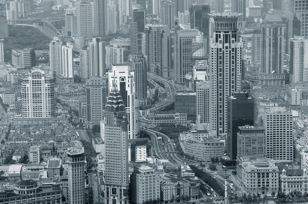 Shanghai in schwarz-weiß — Stockfoto