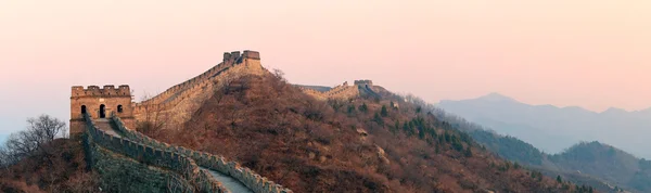 Gran Muralla puesta de sol panorama — Foto de Stock