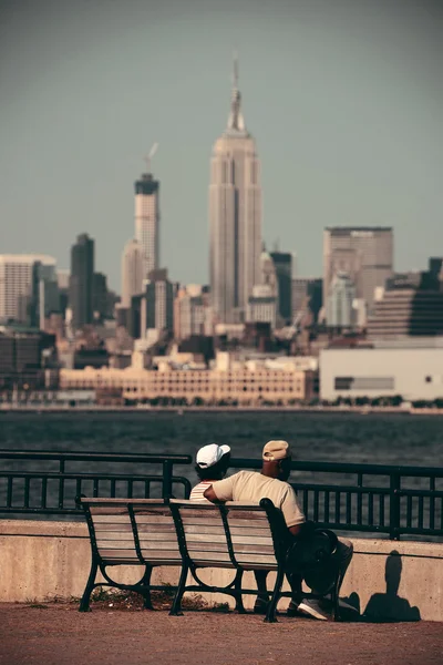 Skyline van Manhattan centrum — Stockfoto