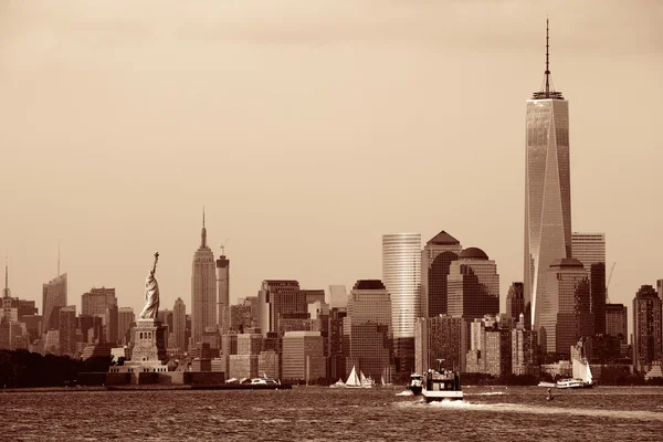 Manhattan centrum horisont — Stockfoto