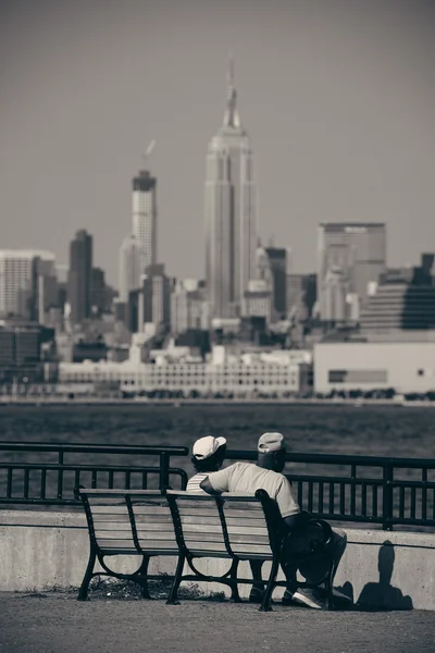 Skyline del centro di Manhattan — Foto Stock