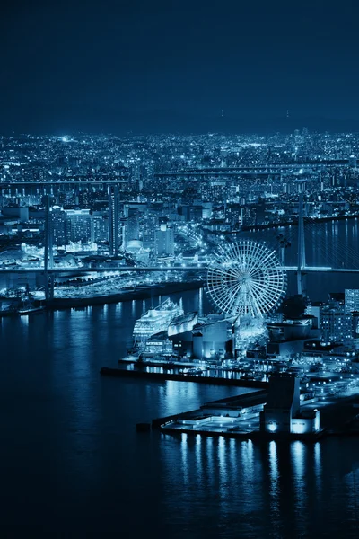 Osaka night rooftop view — Stock Photo, Image