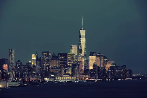 纽约城的夜晚 — 图库照片