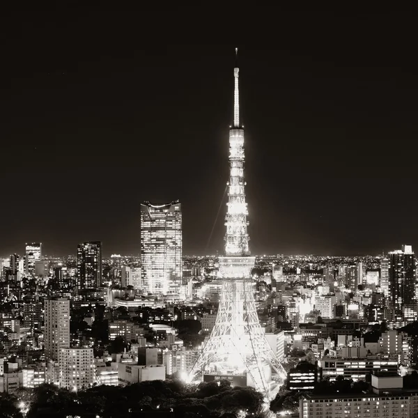 Nacht-Tokyo-Skyline — Stockfoto