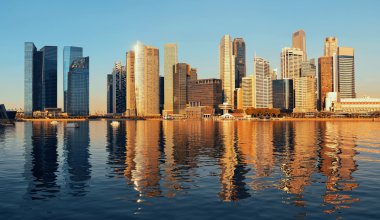 Singapur manzarası görünümü