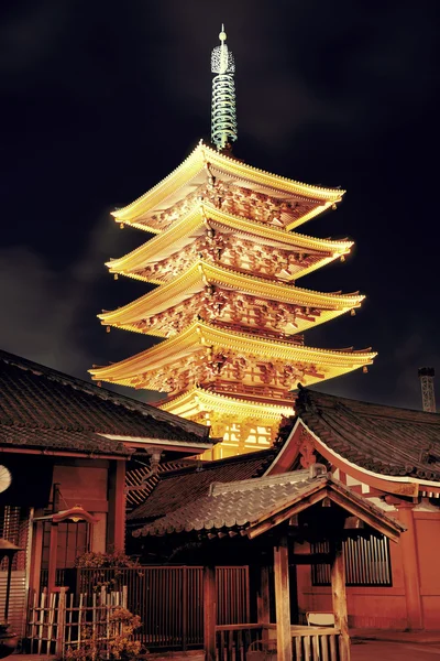 Temple de Tokyo la nuit — Photo