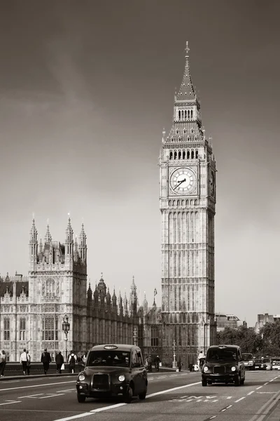 Taxi und Big Ben — Stockfoto