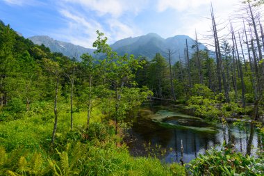 Azusa Nehri ve hotaka Dağları, kamikochi, nagano, Japonya
