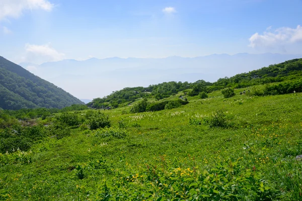 Senjojiki 太阳剧团在装载 kisokoma 在长野县，日本 — 图库照片