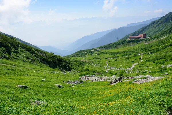 Senjojiki cirque op de berg kisokoma in nagano, japan — Stockfoto