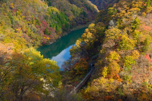 Tenryu-rivier in het najaar, in Nagano, Japan — Stockfoto