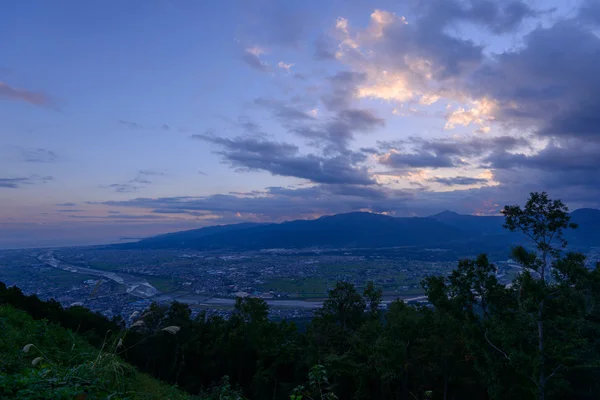 Paesaggio al crepuscolo nella regione di Seisho, Kanagawa, Giappone — Foto Stock